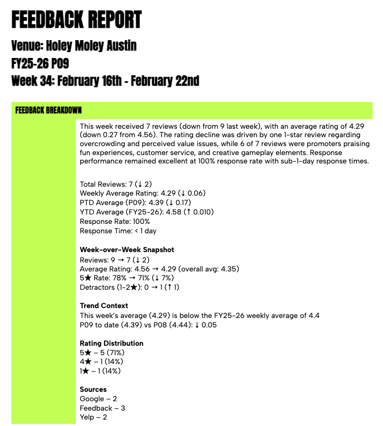 Generated Feedback Report